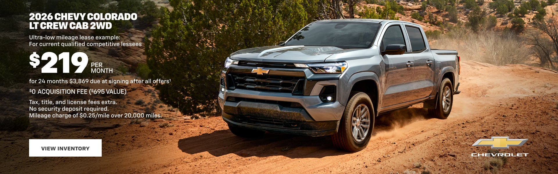 2026 Chevy Colorado LT Crew Cab 2WD. Ultra-low mileage lease example for qualified competitive le...